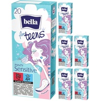 bella for teens Slipeinlagen Sensitive: speziell auf die Bedürfnisse sehr junger Frauen abgestimmt, ohne Duft 6er Pack (6 x 20 Stück)