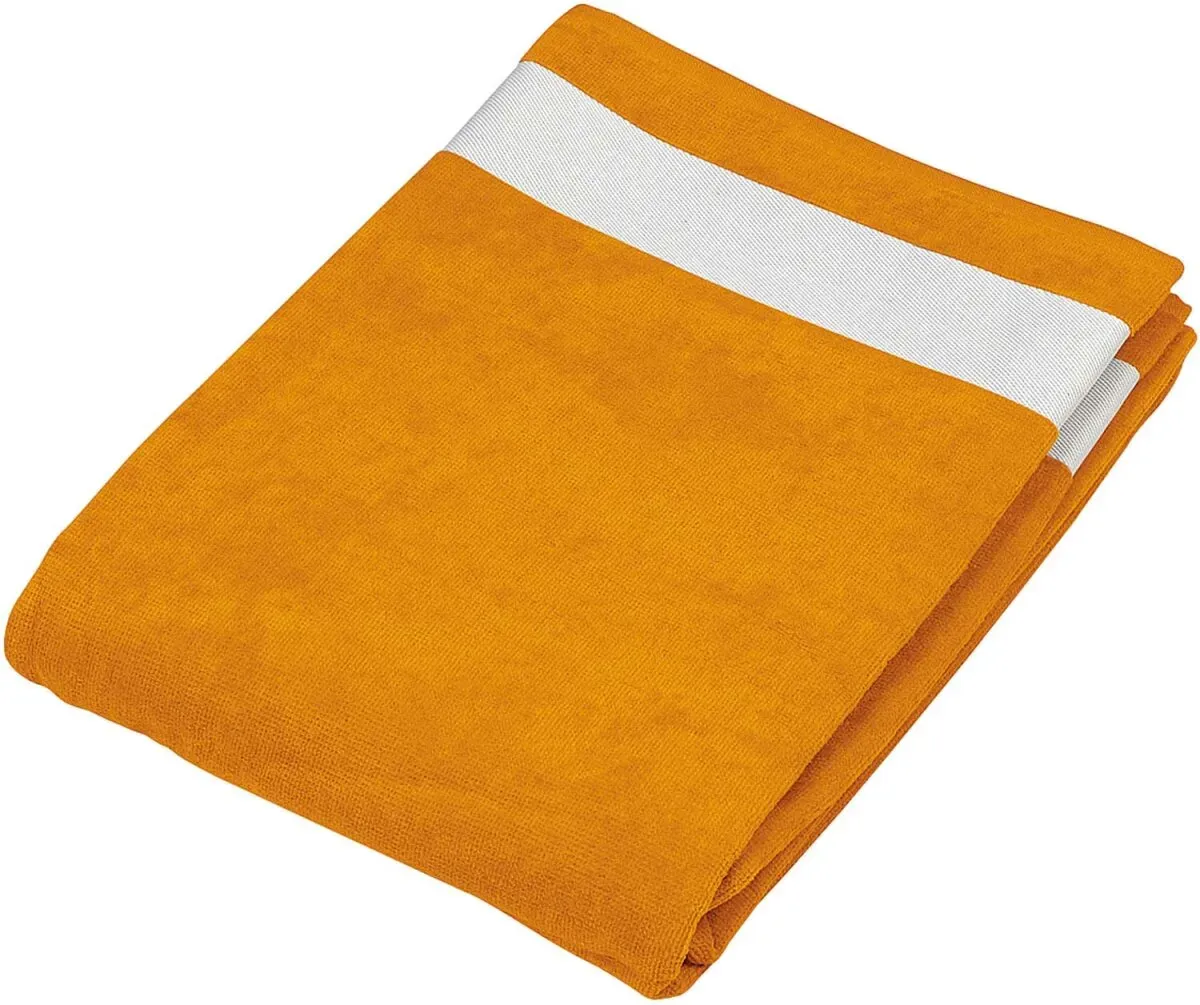 Kariban Velours Strandtuch K118 orange/white one size