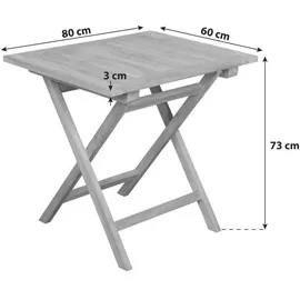 deVries Woodie Gartentisch 80 x 73 x 60 cm Braun
