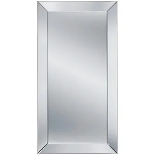Wandspiegel, Klar, Glas, rechteckig, 100x200x3.5 cm, Facettenschliff, senkrecht und waagrecht montierbar, Ganzkörperspiegel, Spiegel, Wandspiegel