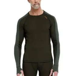 Dovre Jacquard Baselayer Armeegrün Wolle Medium Herren