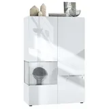 Vladon Standvitrine Morena V2 91,5 x 136,5 x 37 cm Weiß