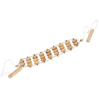 Gravidus Massageband für Rücken mit Rollen Rückenmassagegerät Massagegerät Rücken mit Griffen aus Holz und 47 cm Rollfläche