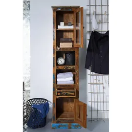 MASSIVMOEBEL24.DE Nature Of Spirit Bad 103 Schrank 44 x 36 x 190 cm Mehrfarbig Glas/Holz/Massivholz