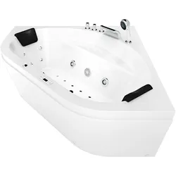 AcquaVapore Whirlpool Pool Badewanne Eckwanne Wanne W20H-TH 140x140cm passive Schlauch-Reinigung