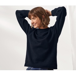 Strickpullover mit Ajour-Muster - Damen - Gr. S - dunkelblau