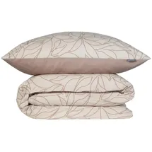 SCHIESSER Bettwäscheset Leaves - Renforcé - 2-teilig - 135 x 200 cm, - Taupe