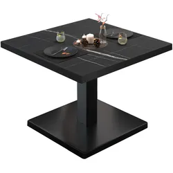 BM | Bistro Loungetisch | B:T:H 70 x 70 x 41 cm | Schwarz Marmor / Schwarz
