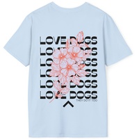 Backprint Softstyle T-Shirt "LOVE DOGS" - Hellblau / M