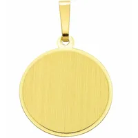 Anhänger mit Gravur ADELIA ́S "Damen 585 Gold Gravurplatte Anhänger Ø 15,5 mm", gold, Schmuckanhänger, Damen, Gelbgold 585 Gold, Gelbgold 585, Gold, Goldschmuck für Damen