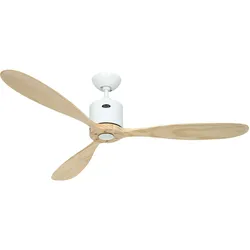 AEROPLAN ECO 132, Ventilator ohne Licht Weiß und helles Holz, CasaFan