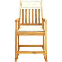 vidaXL Schaukelstuhl, Stuhl mit Kissen, Schwingstuhl für Innenbereich Außenbereich, Sessel Schaukelsessel Relaxsessel, Massivholz Akazie