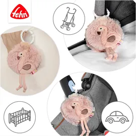 Fehn Greifspielzeug Lazy, Crazy & Pink, Stoffbuch Flamingo