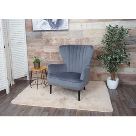 MCW Lounge-Sessel MCW-K37 Samt 280 g/m2 75 x 80 x 80 cm Grau