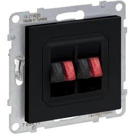 Legrand SEANO Lautsprecher-Anschluss 2-fach mit Federklemmen (Rot/Schwarz), Schwarz, 765377