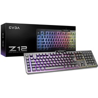 evga Z12 Gaming Keyboard, RGB Backlit LED, 5 Programmable Macro Keys, Dedicated Media Keys, Water Resistant, 834-W0-12DE-K2,