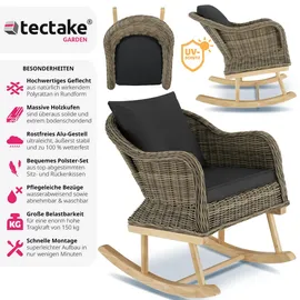 Tectake tectake® Rattan Schaukelstuhl Rovigo 57,5x85x73cm