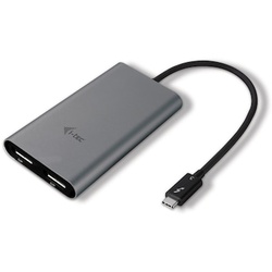 i-tec Thunderbolt3 zu Dual Display Port Video Adapter grau 1x5K oder 2x4K