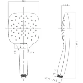 Aqva Zone AqvaZone AqvaShower Handbrause 035502500 weiß/chrom, 3-strahlig