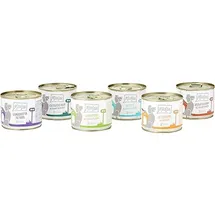 MjAMjAM - Premium Nassfutter für Hunde - Mixpaket II - mit Huhn & Ente, Rind, Pute, Kalb, Truthahn, Lamm, 6er Pack (6 x 200 g), naturbelassen mit extra viel Fleisch