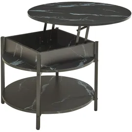 [en.casa] Kandas Schwarz Marmoroptik 70 x 49 cm