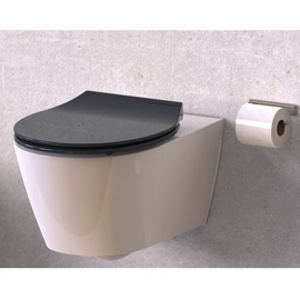 Schütte WC-Sitz Slim Anthrazit Duroplast, oval, mit Softclose-Funktion