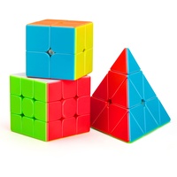 Maomaoyu 3 Pack Zauberwürfel Set, 2x2x2 3x3x3 Pyramide Speed Cube Set, 3D Zauberwürfel Original für Kinder Erwachsene, Stickerless