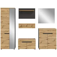 Lomadox Garderoben-Set CORTONA-158, (Spar-Set, 5-St., Garderobenschrank Garderobenpaneel Flurbank Schuhkommode