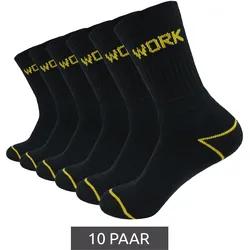 10 Paar GRIPWOOL Arbeits-Strümpfe Baumwoll-Socken Work-Socken Schwarz - 35-38