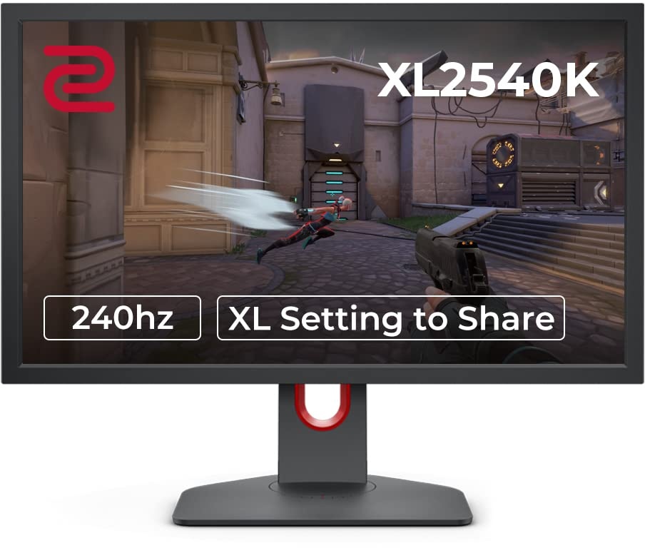 BenQ ZOWIE XL2540K 24,5 Zoll 240 Hz Gaming-Monitor | Kompakter Sockel | Flexible Höhen- und Neigungseinstellung | XL Setting to Share | Anpassbares Quick, dunkelgrau