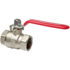 Premium Hermann Schmidt Heizungs-Kugelhahn 1" Messing verchromt, mit Hebelgriff, PN 40