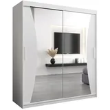 abiks möbel Schwebetürenschrank MONACO 180 x 200 x 62 cm Weiß