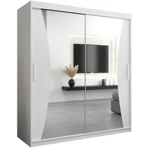 abiks möbel Schwebetürenschrank MONACO 180 x 200 x 62 cm Weiß