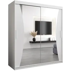abiks möbel Schwebetürenschrank MONACO 180 x 200 x 62 cm Weiß