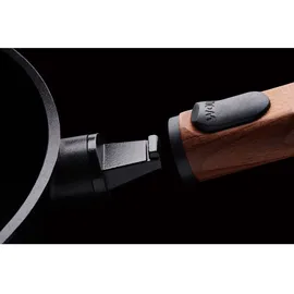 WOLL "ECO Logic QXR" Flach- /Bratpfanne, Ø 28 cm, mit abnehmbarem Holzstiel (-FREE) - Induktionsgeeignet