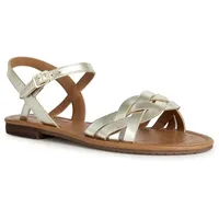 GEOX D Sozy S Flat Sandal, LT Gold, 40 EU