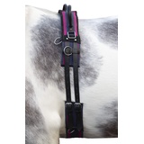 HKM Longiergurt Canvas, Fester Doppelgriff Navy/Passion Pink Warmblut