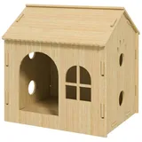 MC Star Katzenhaus Hundehütte/Katzenhaus für Indoor, niedliches Design, 50 x 41 x 51 cm beige