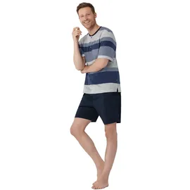 HAJO Pyjama kurz Blau/Grau M