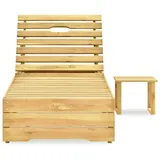 vidaXL Sonnenliege mit Tisch Grün Imprägniertes Kiefernholz
