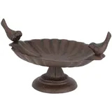 Esschert Design Vogeltränke mit 2 Vögeln, Vogelbad, Vogelfutterstation