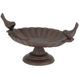 Esschert Design Vogeltränke mit 2 Vögeln, Vogelbad, Vogelfutterstation