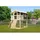 Karibu Spielhaus Benjamin mit Holzrampe Terragrau
