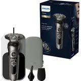 Philips Shaver S9000 Prestige SP9872/15 Elektrischer Nass- und Trockenrasierer mit SkinIQ, Rotationstrasierer, Schwarz, Grau, NanoTech Dual Precisi... - Schwarz/Grau