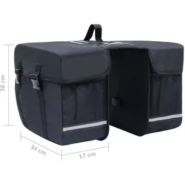 vidaXL Doppel Fahrradtasche Gepäckträger schwarz