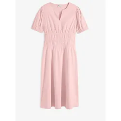 bonprix Maxikleid mit elastischer geraffter Taille, rosa, 38, mit Baumwolle