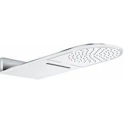 A-QA Kopfbrause Regen/Schwall abgerundet 300mm breit chrom/weiß