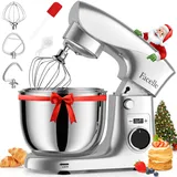 Küchenmaschine Knetmaschine 1500W | Facelle 5,5L &4,5L Teigmaschine Rührmaschine | Geräuscharm| 10+P Teigknetmaschine mit Rührhaken, Knethaken, Schneebesen und Spritzschutz