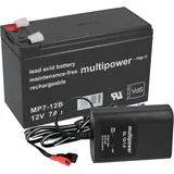 Multipower Blei-akku Mp7-12b Pb 12v 7ah + Ladegerät