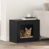 vidaXL Katzenhaus Schwarz 51 x 30 x 42,5 cm Holzwerkstoff